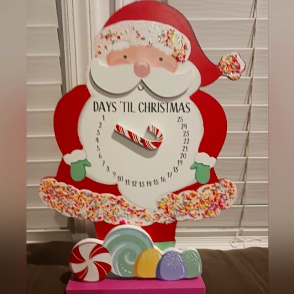 Santa with Sprinkles 24 Days To Christmas Countdown Decoration